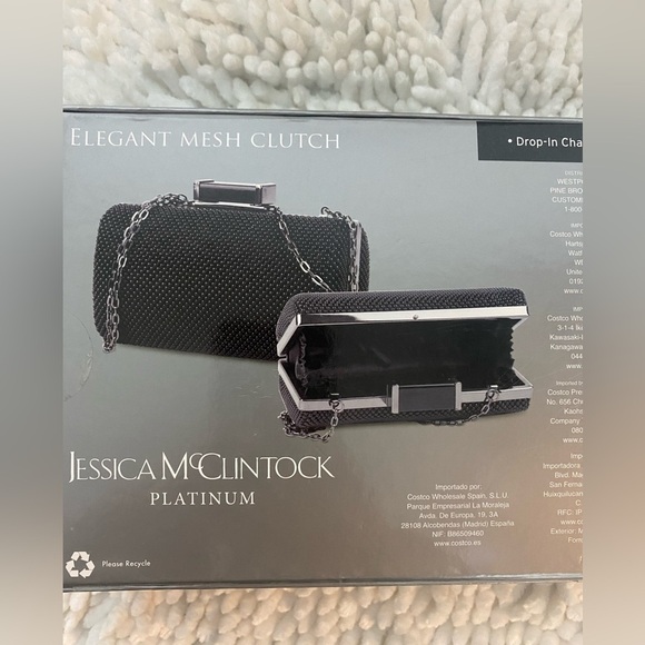 New With Tags Jessica McClintock Elegant Mesh Clutch - Picture 3 of 7